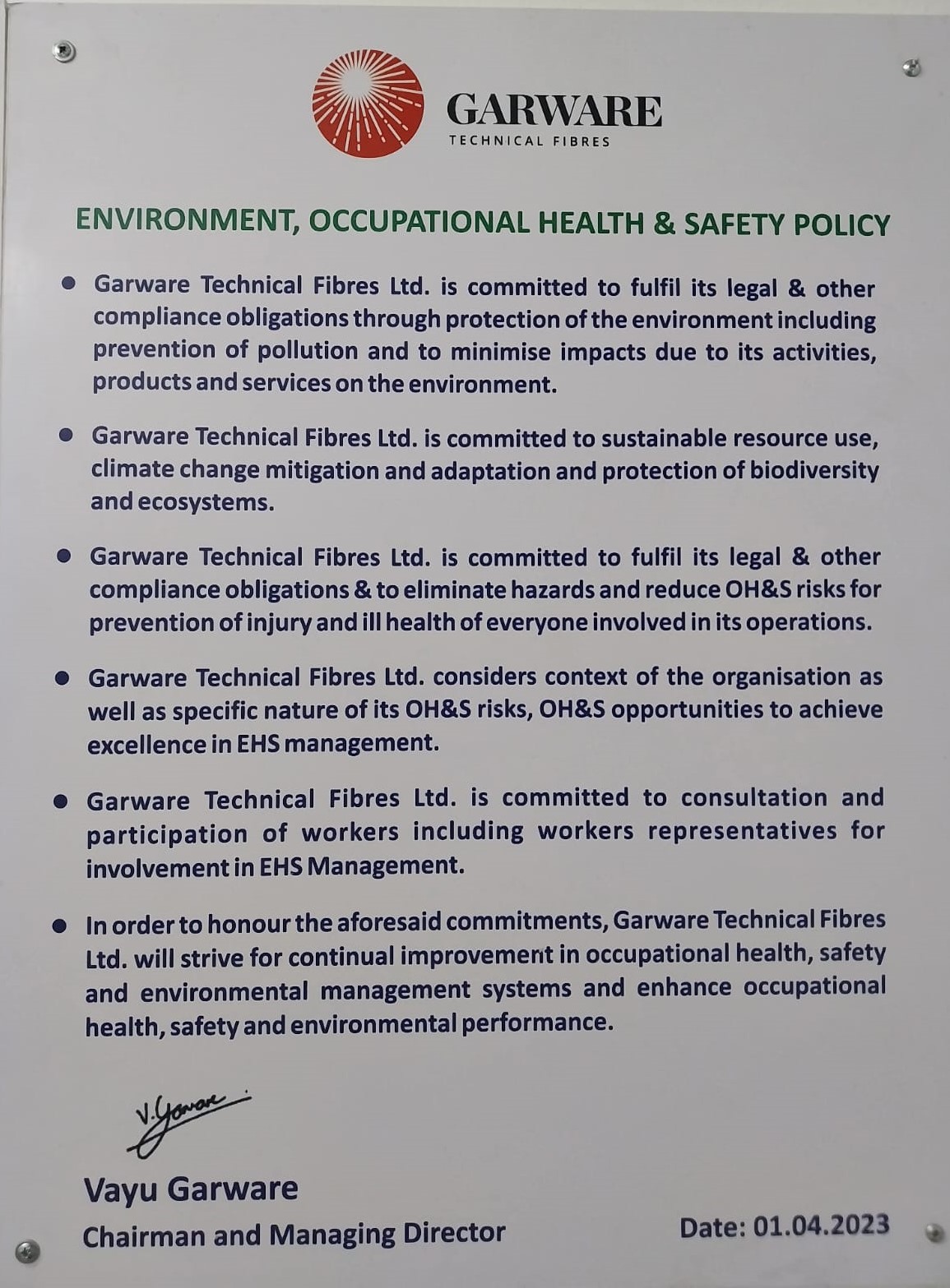 EHS Policy
