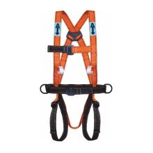 SAFETY HARNESS With Shock Absorber Features: Alloy steel carabiner 100%  polyester belt Adjustable tight strap